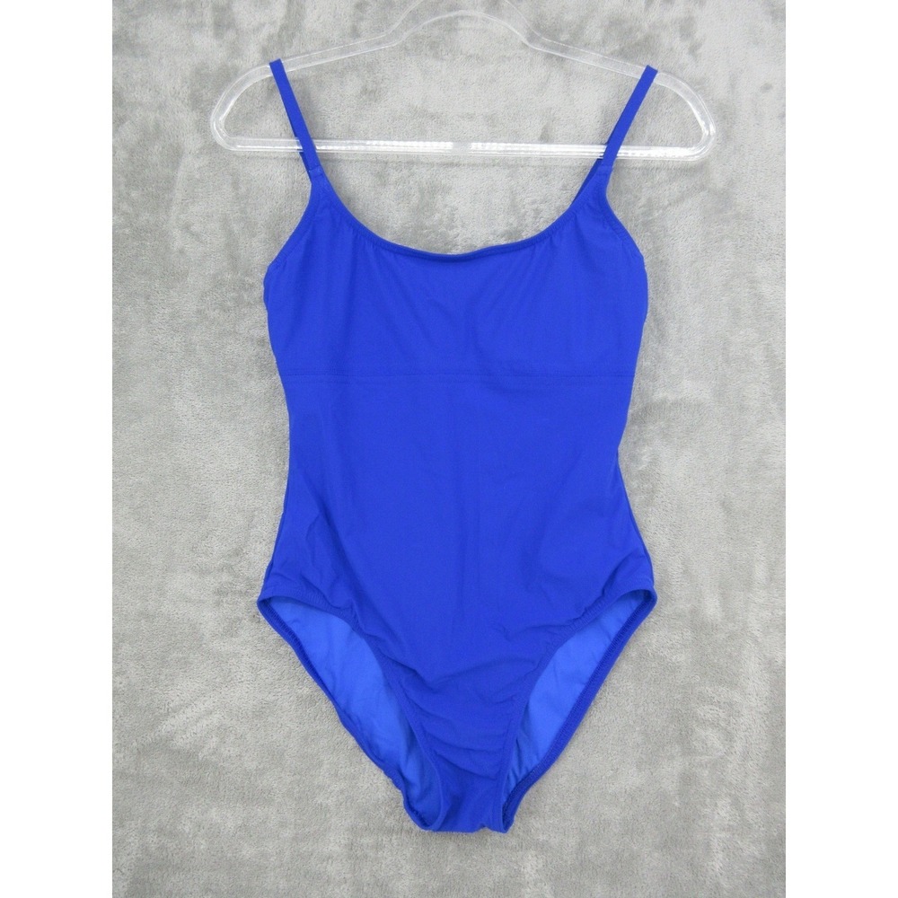 Karla Colletto Swimsuit Women 10 One Piece Underwire Royal Blue Basic Swim Beach